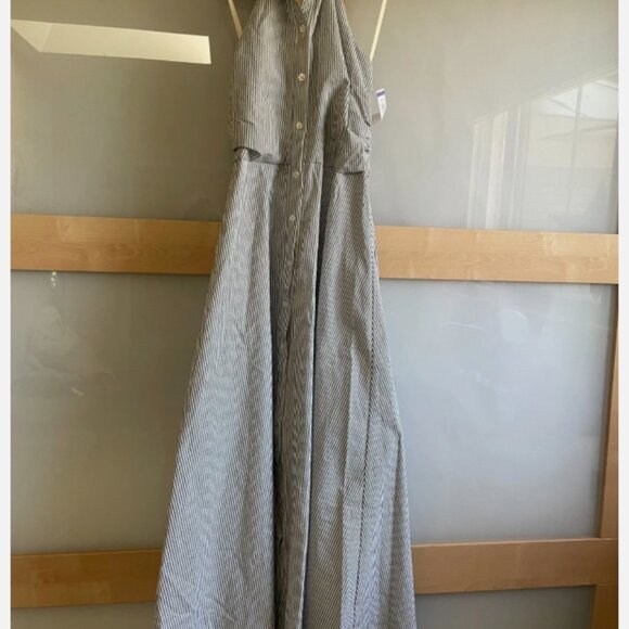 Veronica Beard Women's Blue White Striped Sleeveless Halter Dress Size 8 NWOT - Picture 2 of 5